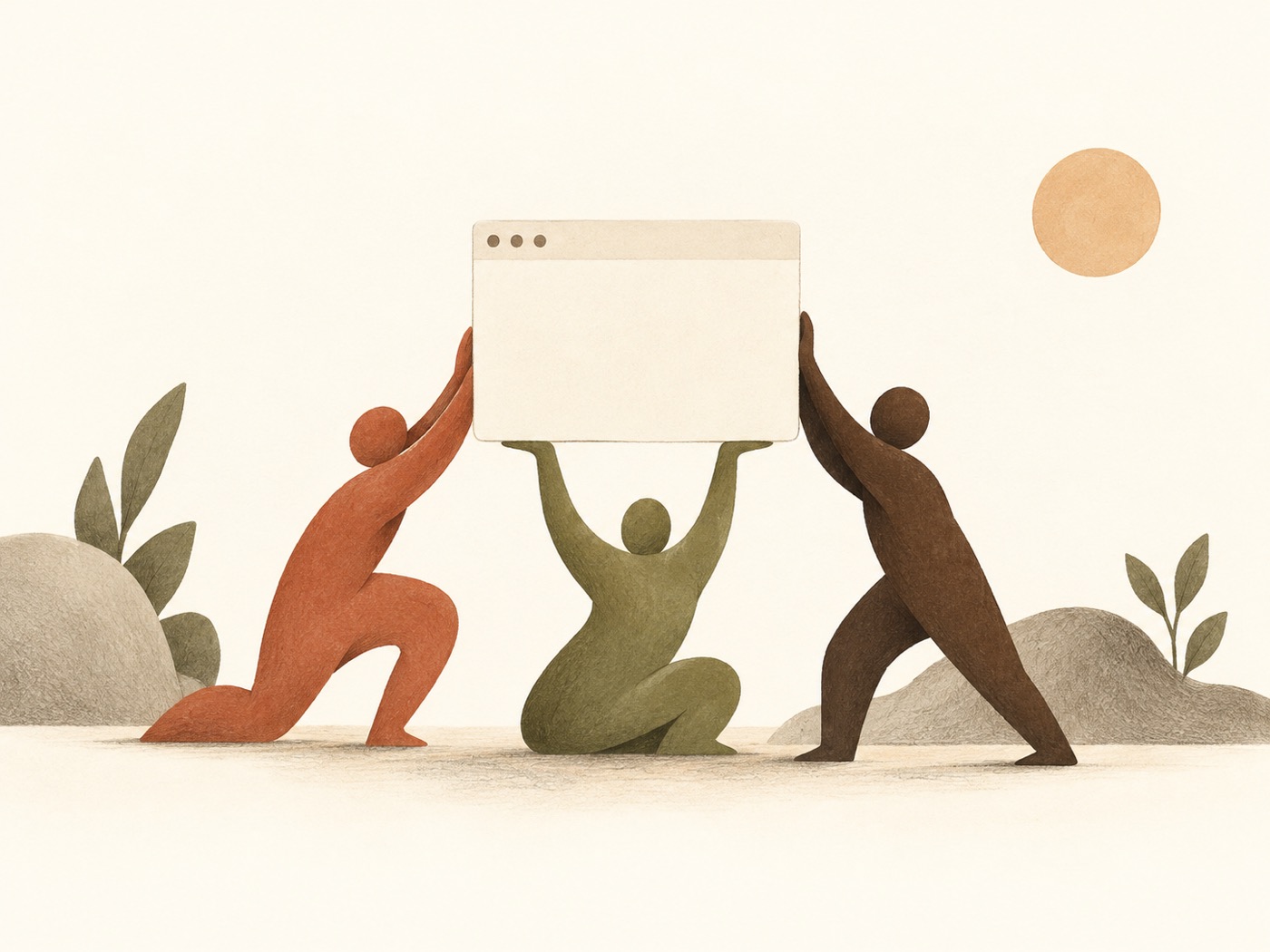 An illustration of shared care for a website